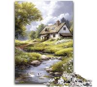 Puzzles Mountain House pour Adultes et Adolescents, 1 000 pièces, Jouets éducatifs et éducatifs, Jeux familiaux avec Affiche et fiche de Questions-réponses (38x52cm)