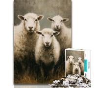 Puzzles Moutons 1000 pièces pour Adolescents, Cadeaux, Jeu de Quiz, décoration Murale, Cadeaux Uniques d'anniversaire et de Noël 50x75cm