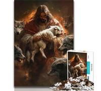 Puzzles Moutons et Jésus pour Adolescents 1000 pièces, Jouets éducatifs et éducatifs, Jeux familiaux, Cadeaux d'anniversaire et Cadeaux Uniques 38x26cm