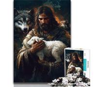Puzzles Moutons et Jésus pour Adolescents, Puzzle 1000 pièces, Jeux Amusants, Chaque pièce est Unique - Jeu Familial Stimulant (50x75cm)
