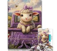 Puzzles Moutons Lavande pour Adolescents 1000 pièces, Jouets éducatifs et Anti-Stress, adaptés à la décoration de Bureau (38x26cm)