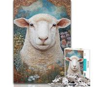 Puzzles Moutons pour Adultes 1000 pièces, Jeu Familial Anti-Stress, défi Difficile, Cadeaux du Père Noël Secret 38x26cm