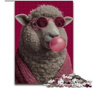 Puzzles Moutons soufflant des Ballons pour Adolescents, Jeux éducatifs à Faire soi-même avec Affiche et fiche de Questions Assorties (50x75cm)