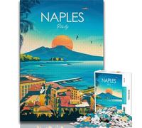 Puzzles Naples pour Adultes et Adolescents, 1 000 pièces, Jouet éducatif et décompressant, Cadeau d'anniversaire, décoration Murale, 38x26cm