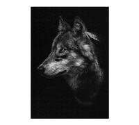 Puzzles Native American Wolf Art Puzzles pour Adultes - Jeu Manuel - Défi Difficile - Idéal comme Cadeau pour Toute La Famille 1000pcs(38x26cm)