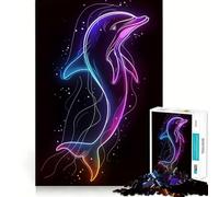Puzzles néon Animaux 1000 pièces Jeu de Concentration mentale Découpe de précision Bords Lisses Jeu de Construction de Liens significatifs (38x52cm)