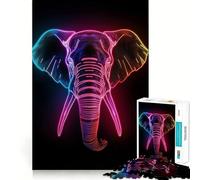 Puzzles néon Animaux 1000 pièces Jeu de Concentration mentale Découpe de précision Bords Lisses Jeu de Construction de Liens significatifs (38x26cm)