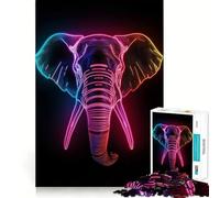 Puzzles néon Animaux 1000 pièces,Jeu de Concentration mentale sans Espace,Design ajusté,défi cérébral interactif pour la Maison (50x75cm)