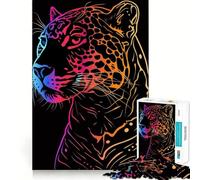 Puzzles néon Animaux 1000 pièces,Jouet de développement cognitif,Surface Lisse sans bavures,activité relaxante en Groupe à l'intérieur (38x26cm)
