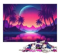 Puzzles Neon Palms Paradise pour Adultes Puzzles 1000 pièces pour Adultes Puzzles Puzzles Relax Jeux 1000 pièces (75x50cm)
