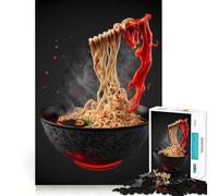 Puzzles néon Ramen Japan pour Adultes 1000 pièces Améliore la mémoire Soulage l'anxiété Bords Lisses Surprise chaleureuse (38x52cm)