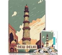 Puzzles New Delhi 1000 pièces pour Adolescents, Cadeaux, Jeu de Quiz, décoration Murale, Cadeaux Uniques d'anniversaire et de Noël 38x26cm
