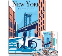 Puzzles New York Broklyn Cityscape Puzzles 1000 pièces pour Adultes, Jeux éducatifs, décoration d'intérieur, offrez-Les à Toute la Famille 26x38cm