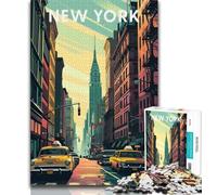 Puzzles New York City 1000 pièces pour Adultes, Jeu Stimulant et Jeu Familial avec des pièces de Formes aléatoires entièrement emboîtables 38x26cm