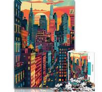 Puzzles New York Cityscape pour Adolescents 1000 pièces, Jouets éducatifs et éducatifs, Jeux en Famille, Cadeau d'anniversaire, Cadeaux (38x26cm)