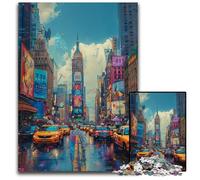 Puzzles New York Couleur 1000 pièces pour Adultes, Puzzles, Jeu de réflexion, Jeu Familial interactif, adapté aux 14 Ans et Plus, 50x75cm/19,68x29,52 Pouces