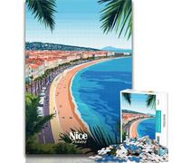 Puzzles Nice, France, Paysage Urbain, 1000 pièces, pour Adolescents, Cadeau d'anniversaire, décoration Murale, pour Les 14 Ans et Plus, 26x38cm
