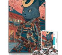 Puzzles Ninja Cat pour Adolescents, Jeu Stimulant et Familial avec des pièces de Formes aléatoires entièrement emboîtables (38x26cm)