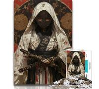 Puzzles Ninja Japonais pour Adolescents 1000 pièces, Staycation Kill Time, Chaque pièce est Unique - Jeu Familial Stimulant et Amusant 38x26cm