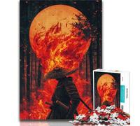 Puzzles Ninja sous la Lune pour Adultes 1000 pièces, Anti-Stress, pour Passer Le Temps à la Maison, avec Affiche et fiche de Questions-réponses Assorties (75x50cm)