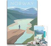 Puzzles Norvège 1000 pièces pour Adolescents, Jeux éducatifs, décoration d'intérieur, à Offrir en Cadeau pour Toute la Famille 75x50cm