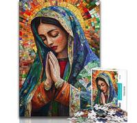 Puzzles Notre-Dame de Guadalupe en prière pour Adultes 1000 Puzzles, Jeu Stimulant et décoration Murale familiale, Cadeaux d'anniversaire et de Noël Uniques 38x26cm