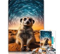 Puzzles Nuit étoilée Suricate 1000 pièces Puzzles pour Adultes Cadeaux, est idéal comme Cadeau pour Toute la Famille Convient pour Et 14 26x38cm