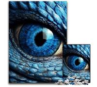 Puzzles Oeil de Dragon Bleu 1000 Pièces pour Adultes Puzzles Impossibles pour Adultes Idéal pour Les Amoureux Cadeau Parfait de Noël Nouvel an Saint Valentin 1000 PCS (75x50cm)