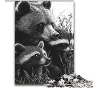 Puzzles Ours Brun Raton Laveur pour Adultes et Adolescents, Jouets Éducatifs, Jeux Anti-Stress, Cadeaux Secret du Père Noël pour Les 14 Ans et Plus (70x100cm)