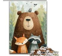 Puzzles Ours Brun, Renard et Raton Laveur pour Adolescents, adaptés aux 14 Ans et Plus. Un Plaisir en Famille idéal comme Cadeau pour Toute la Famille (50x75cm)