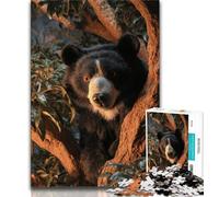 Puzzles Ours Noir Fantastique pour Adolescents 1000 Puzzles, pour Jeu Éducatif Défi Jouet Décoration Intérieure Unique et Cadeaux (75x50cm)
