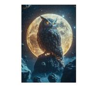 Puzzles Owl on A Moonlit Rock Puzzles pour Adultes, Jouets Anti-Stress, Modèles À Assembler, Parfaits comme Cadeaux pour Toute La Famille 38x26cm/1000pcs
