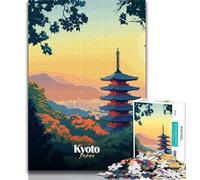 Puzzles Pagode de Kyoto Japon pour Adultes 1000 pièces, Jeu éducatif Amusant et Humoristique pour Anniversaire 50x75cm