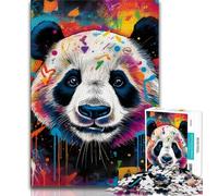 Puzzles Panda Animaux Colorés pour Adultes 1000, Aidez Le Cerveau à Exercer des Jouets Addictifs pour Cultiver la Patience Une Œuvre d'art 50x75cm
