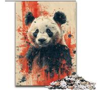 Puzzles Panda Animaux pour Adultes 1000 Puzzles, Art Intéressant Réduction du Stress Liste de Souhaits avec Père Noël pour 14 Ans (50x75cm)