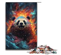 Puzzles Panda psychédéliques colorés de 1000 pièces Cadeaux pour Adultes liste de souhaits de Noël avec Père Noël pour Adolescents de 14 Ans et Plus 1000 pièces (38 x 26 cm)