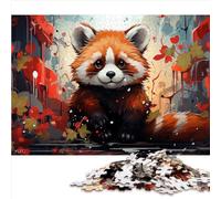 Puzzles Panda Roux coloré 1000 pièces pour Adultes Planche recyclée de qualité supérieure pour Adultes 1000 pièces Puzzle Cadeaux pour Amis et Famille 1000 pièces (26x38 cm)
