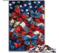 Puzzles Papillons Drapeau américain 2000 pièces pour Adultes, Jeux en Famille, activités à la Maison, Cadeaux d'anniversaire, Cadeaux de Voyage (70x100cm)