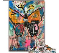Puzzles Papillons Style Basquiat pour Adolescents 2000 pièces, Cadeau d'anniversaire pour Tuer Le Temps, Cadeaux, décoration Murale pour 14 Ans et Plus (70x100cm)