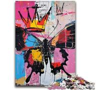 Puzzles Papillons Style Basquiat pour Adultes 1000 pièces, Anti-Stress, Vacances à la Maison, Tuer Le Temps, améliorer l'amour Entre Couples 26x38cm