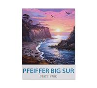 Puzzles，Parc d'État Pfeiffer Big sur, Californie，Adultes Puzzle en Bois, Décoration De La Maison Moderne pour Le Salon-1000 Pièces（75x50cm）-CM4