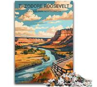 Puzzles Parc National Theodore Roosevelt pour Adultes 1000 pièces, activité familiale avec Affiche et fiche de Questions-réponses pour Les 14 Ans et Plus 1000 pièces (50x75cm)