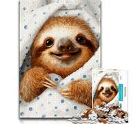Puzzles Paresseux souriants 1000 pièces pour Adultes, Cadeaux pour Passer du Temps à la Maison, Chaque pièce est Unique - Jeu Familial Stimulant (50x75cm)