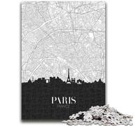 Puzzles Paris pour Adolescents 1000 pièces, Jeu Stimulant et Familial avec Affiche et fiche de Questions-réponses Assorties 1000 pièces (50x75cm)