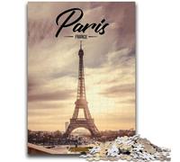 Puzzles Paris pour Adolescents 1000 pièces, Jouets éducatifs et éducatifs, Jeux familiaux avec Affiche et fiche de Questions-réponses Assorties (1000 pièces, 50x75cm)