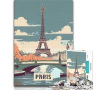 Puzzles Paris pour Adolescents, Aidez Le Cerveau à exercer des Jouets addictifs pour cultiver la Patience Une œuvre d'art 38x26cm
