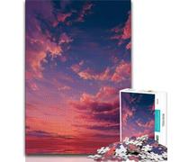 Puzzles Paysage Coucher de Soleil pour Adolescents 1000 Puzzles, Jouets Jeux Éducatifs Soulagement du Stress Liste de Souhaits avec Père Noël 50x75cm