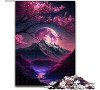 Puzzles Paysage Japonais Néon pour Adultes 1000 Puzzles, pour 14 Ans et Plus Jeu de Noël Anti-Stress Cadeaux pour Femmes (26x38cm)