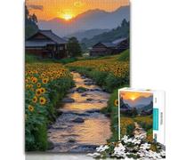Puzzles Paysage Tournesol 1000 pièces pour Adultes, Jeu éducatif Amusant et Humoristique pour Anniversaire, 50x75cm