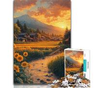 Puzzles Paysage Tournesol pour Adultes 1000 Pièces, Difficiles à Compléter, mais Amusants et Humoristiques, Décoration et Cadeaux Uniques pour la Maison (38x26cm)